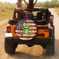 thumbnail image 3 of KAKALAD American Flag Happy Frog 01 Spare Tire Cover Universal Vehicle Accessories Buckle Car Tools 16”in, 3 of 6