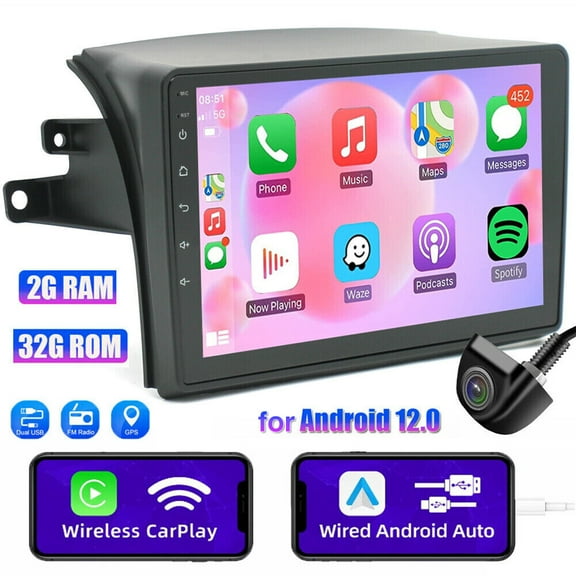 LICHENGTAI Android 12 Car Radio Stereo Fit for Toyota Sienna 2004-2010, Support Wireless Carplay&Android Auto, 9-Inch IPS Touch Screen Car Audio with Bluetooth, GPS/WiFi/Back-up Camera, 2 32G