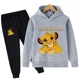 thumbnail image 3 of Conjunto de chándal infantil El León, sudadera, camiseta y pantalones, ropa deportiva, ropa para niños y niñas, ropa para niños, 2 piezas, 3 of 5