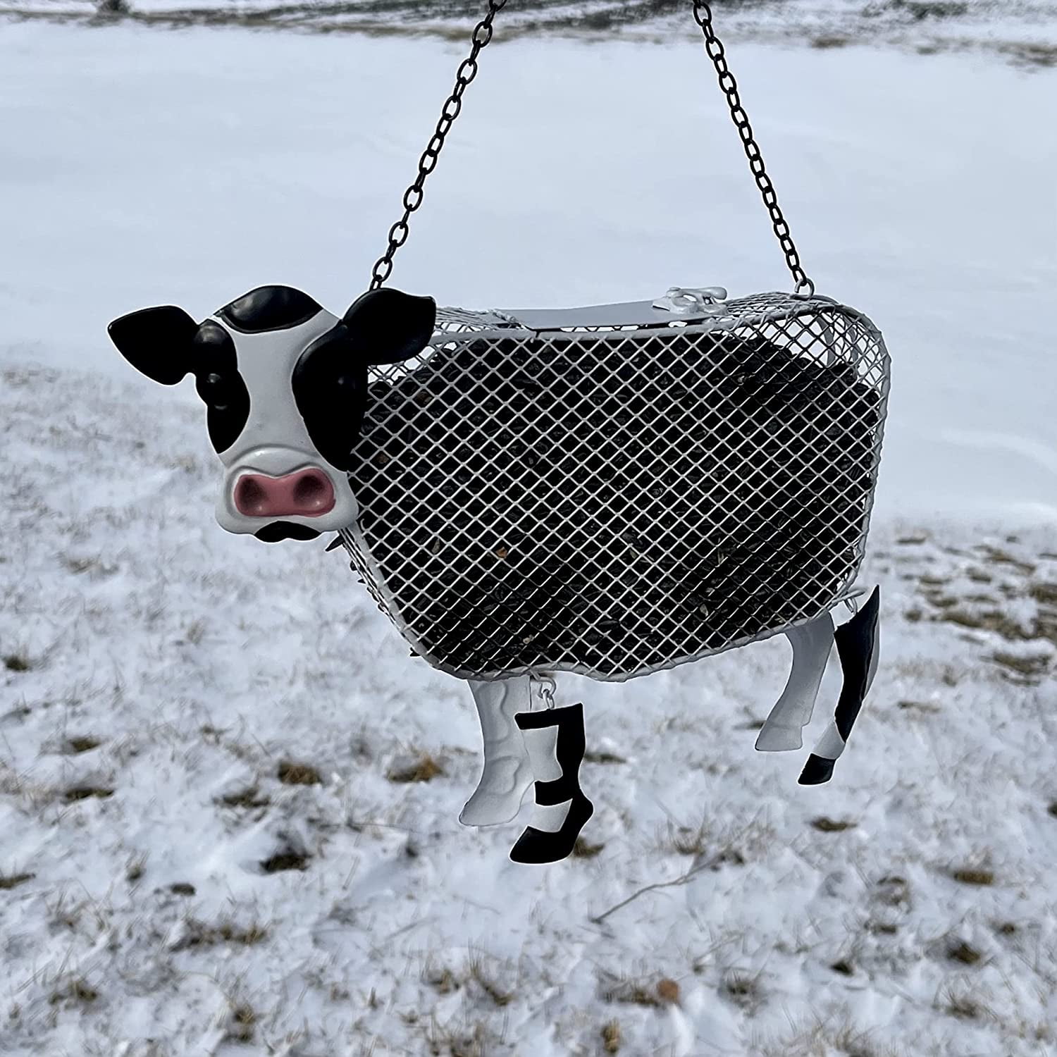 Gift Essentials Metal Mesh Bird Feeder, Sunflower Seed Feeder, Cow