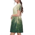 thumbnail image 2 of Kdxio Robe T-Shirt Décontractée pour Femmes Imprimé Forêt Brouillard Manches Courtes d'Été avec Poches, 2 of 6