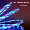 thumbnail image 3 of USB Type C Cable 3.3ft, Led Light Up Charging USB A to USB C Flowing Charge Cord Compatible with Android Samsung Galaxy S10 S9 S8 Plus,Note 9 8,USB C Charger,Blue, 3 of 10