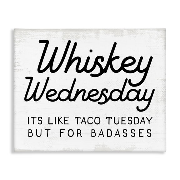 Stupell Industries Eclectic Rustic Whiskey Wednesday Canvas Art, 20 x 16, by Lil' Rue