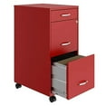 thumbnail image 1 of Space Solutions Armoire Mobile de 18 Po à 3 Tiroirs pour Bureaux, Rouge, 1 of 5