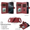 thumbnail image 2 of For Samsung Galaxy S26 Ultra 5G Wallet Case, 9 Card Slots RFID Blocking Crossbody Leather Cover, Zipper Pocket, Detachable Wrist & Shoulder Strap, Magnetic Shockproof Protective Phone Case for Women, 2 of 12