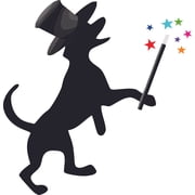 Magic Wand Dog Tricks Dogs Doggy Carnival Fair Cartoon Character Wall Sticker Wall Art Decal for Baby Kid Bedroom Nursery Kindergarten Daycare Home Decor Stickers Vinyl Decoration Size  20x20 inch