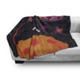thumbnail image 3 of Space Soft Flannel Fleece Throw Blanket, Astronaut on the Moon and Rocket Satellites on Orbit Fun Journey Universe Cartoon, Cozy Plush for Indoor and Outdoor Use, 50" x 70", Multicolor, by Ambesonne, 3 of 6