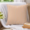 thumbnail image 3 of Pillow Covers 26x26 Set of 2, Thin Orange Striped Throw Pillow Covers Decorative Couch Cushion Cover, Farmhouse Modern Stripes Microfiber Soft Square Pillowcases for Bedroom Living Room Sofa, 3 of 9
