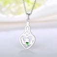 thumbnail image 6 of JO WISDOM Women Necklace,925 Sterling Silver Irish Celtic Claddagh Love Heart Pendant Necklace with 5A Cubic Zirconia, 6 of 8