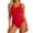 #330-Red, variant on Wowcloth Women's Solid Color One-Piece Swimsuit, Beach Casual Fashion for Beach and Vacation