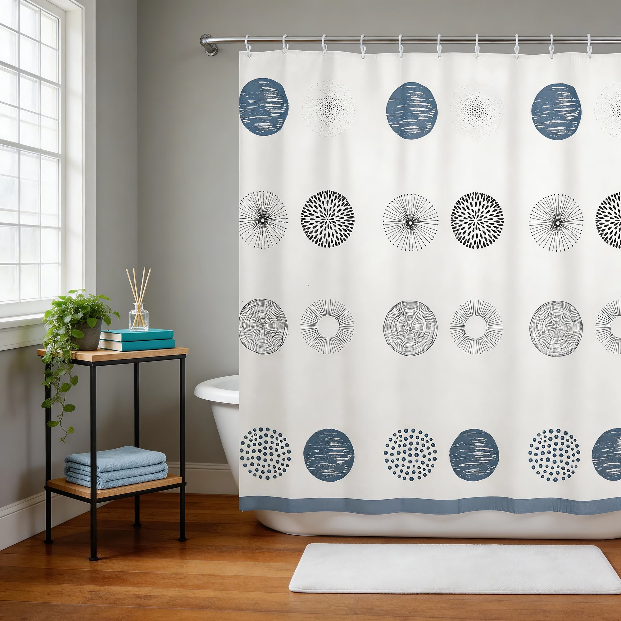 Unique Bargains Durable Waterproof Pattern Lightweight Shower Curtain 70.87x70.87