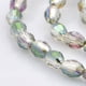 thumbnail image 1 of Half Rainbow Plated Glass Faceted Rice Beads Strands Clear 6x4mm Hole: 1mm about 72pcs/strand 16 inch, 1 of 2