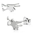 thumbnail image 2 of Stainless Steel Howling Winter Wolf Cut-Out Stud Post Earrings, 2 of 2