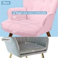 thumbnail image 5 of TrumanPick Accent Chair Modern Boucle Comfy Armchair Wingback Vanity Chair with Tall Back for Living Room, Pink, 5 of 6