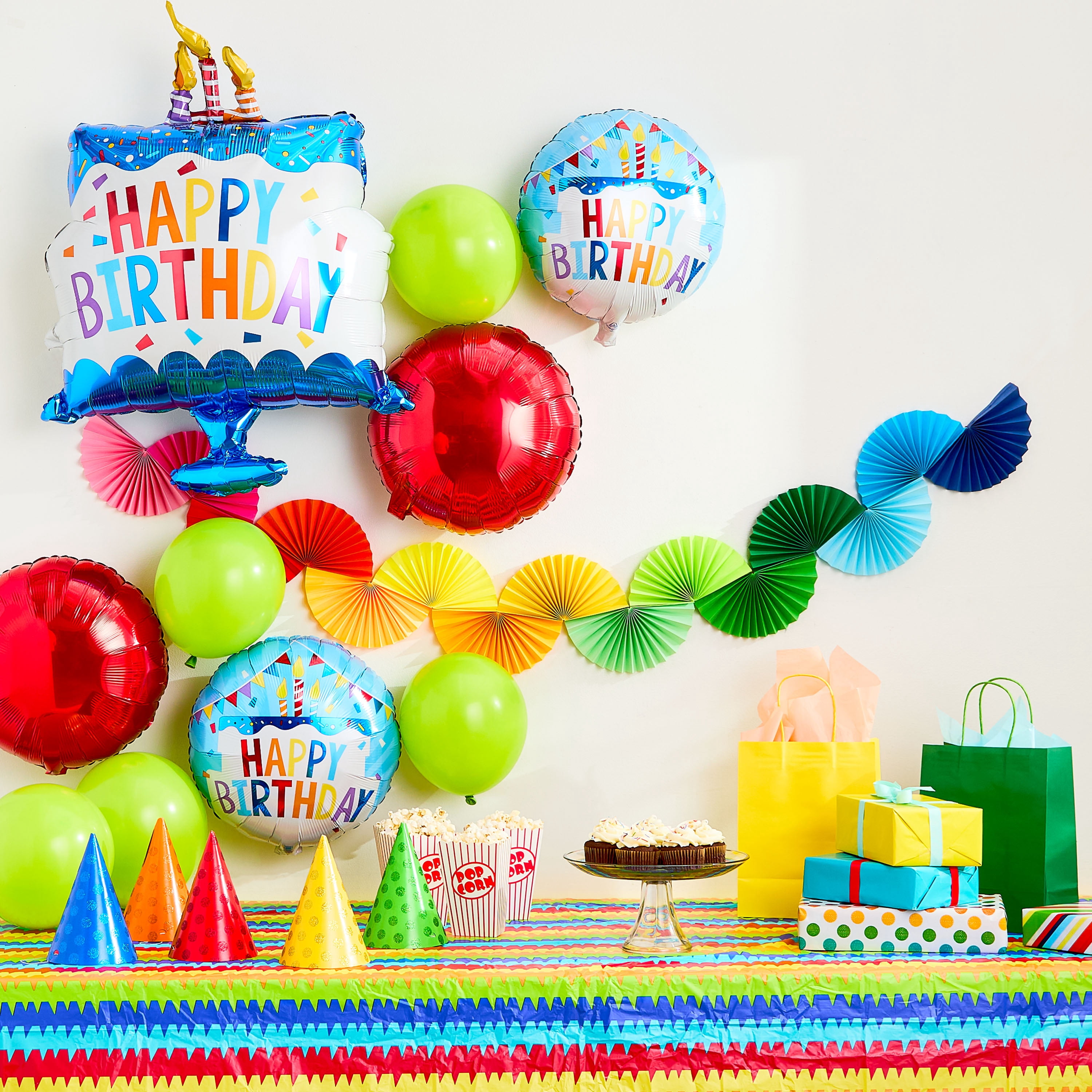 Multicolor Happy Birthday Cake Balloon Bouquet, 5 Pieces, by Way To Celebrate