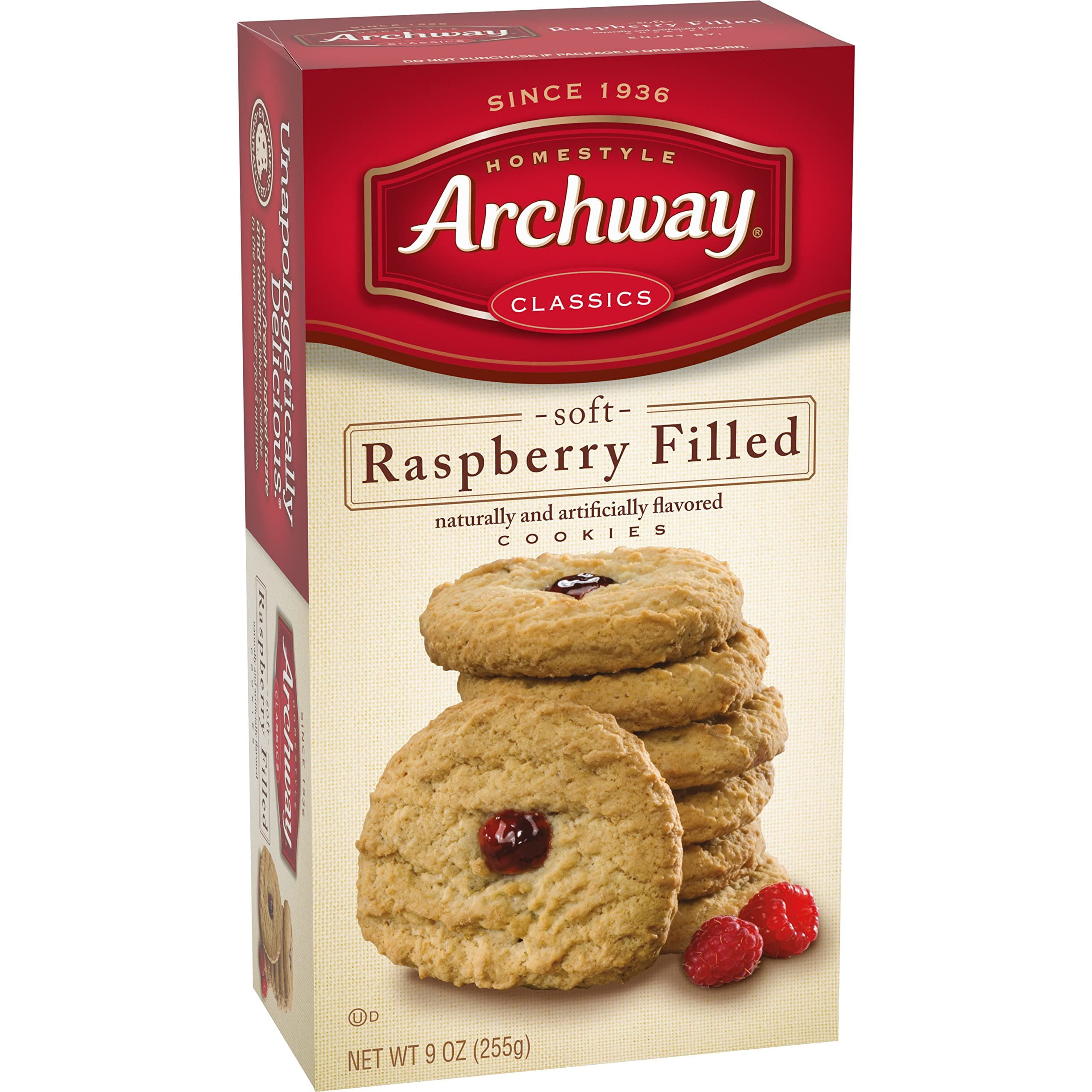 Archway Cookies, Raspberry Filled, 9 Oz Pack of 9