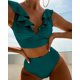 thumbnail image 5 of Conjunto de Bikinis de cuerda trenzada para mujer, traje de baño pequeño con realce, Tanga con borlas y lazo lateral, color negro, 2024, 5 of 5