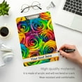 thumbnail image 2 of FMSHPON Rose Flower Rainbow Clipboard Hardboard Wood Nursing Clip Board and Pull for Standard A4 Letter 13x9 inches, 2 of 2