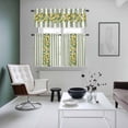 thumbnail image 4 of Sage Green Stripes Kitchen Curtains Sets for Windows 24 Inch Length, Summer Spring Botanical Lemon Leaves Rod Pocket Window Treatments Tier Curtains and Valances Set for Bedroom/Bathroom, 4 of 8