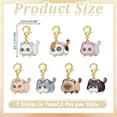 thumbnail image 2 of 2 Sets Cute Cat Stitch Markers 7 Styles Alloy Enamel Removable Crochet Stitch Marker Charms with Lobster Claw Clasps, 2 of 5