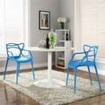 thumbnail image 2 of Modway Entangled 18" Modern Style PP Plastic Dining Chairs Set of 2, Blue, 2 of 4