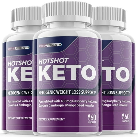 Hotshot Keto - Dietary Supplement for Weight Loss - Energy & Focus Boosting Supplements for Weight Management & Metabolism - Advanced Fat Burn Raspberry Ketones Pills - 180 Capsules (3 Pack)