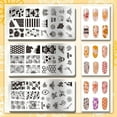 thumbnail image 3 of 3pcs Honeycomb Nail Stamping Plates Spring Bee Honey Nail Stamper Sunflower Art Stencils Stainless Steel Image Plate, 3 of 7