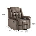 Pushback Recliner Chair, Classic Upholstered Reclining Chair with Soft