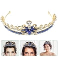 thumbnail image 3 of Pearl Crown Rhinestone Crown Headband Wedding Rhinestone Crown Bridal Pearl Crown Headband, 3 of 8
