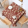 thumbnail image 2 of Red Christmas Icon Pattern Square Tablecloth,Waterproof Square Table Cover,Wipeable Spillproof Washable Table Cover for Home Kitchen Party Decor 42"X42"(107x107cm), 2 of 6