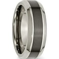 thumbnail image 4 of Titanium Polished With Black Ceramic Center 8mm Beveled Band (Size 12) Made In China tb384-12, 4 of 5