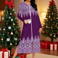 thumbnail image 6 of Fewfanhot Women's Zipper Front Robes Floral Print House Dress, Long Sleeve Midi Nightgown with Pockets, Gifts for Her, S-2XL, 6 of 9