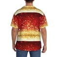 thumbnail image 3 of Fuzoiu Red Gold Glitter Print Men's Casual Short,Men's Short Sleeve Shirt,Mens Casual Button Down Shirts,Cuban Collar Summer Shirt for Beach, Vacation, and Outdoor Activities-3X-Large, 3 of 5