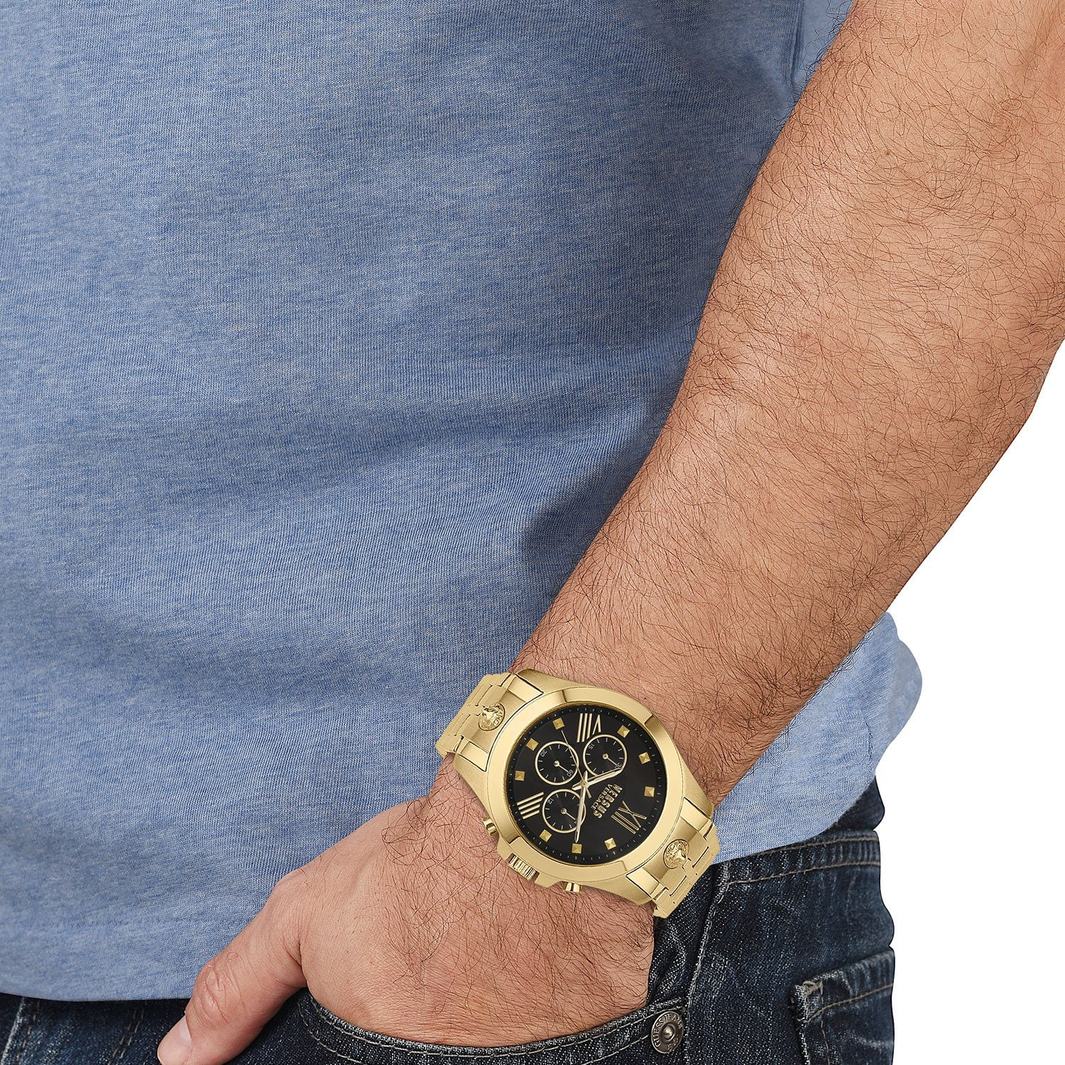 Versus Versace Chronograph Lion Gold-Tone Bracelet Watch