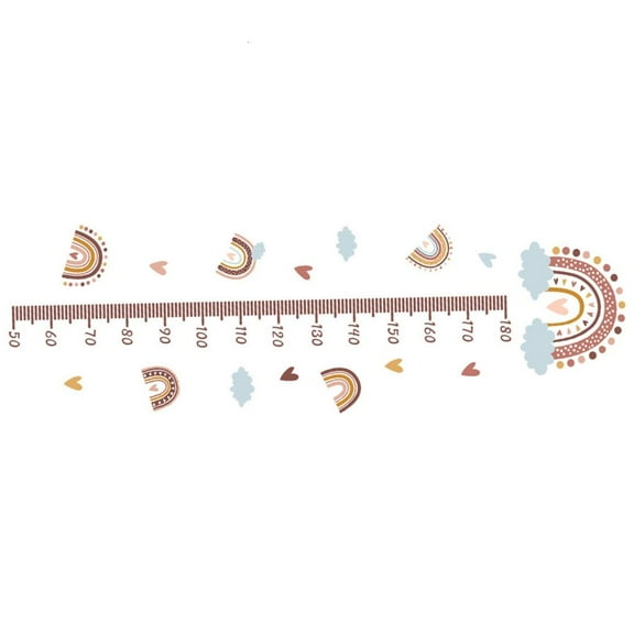 Yammee Rainbow Growth Chart for Kid Wall Stickers Nurserys Room Decorations for Bedroom