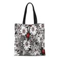 thumbnail image 1 of JSDART Sac Fourre-Tout en Toile Maison Noir Blanc Rouge Sac Réutilisable Épaule Courses, 1 of 1
