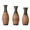 Grey+brown, variant on Hand-Woven PVC Rattan Vases Set of 3,GreyBrown and Beige Striped Floor Vases for Home Decor