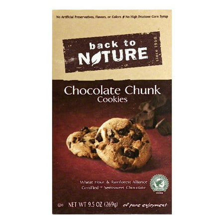 Back To Nature Chocolate Chunk Cookies, 9.5 OZ (Pack of (Best Low Fat Chocolate Chip Cookies)