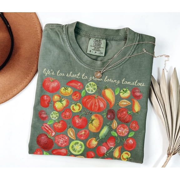Funny Tomato Shirt , Life’s Too Short to Grow Boring Tomatoes, Cottagecore Garden Shirt, Farmers Market Shirt, Gardener Gifts