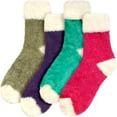 thumbnail image 5 of Women's Featherlight Cuff Cute Warm Plush Cozy Fuzzy Slipper Socks - Assortment 4D - 4prs, 5 of 7