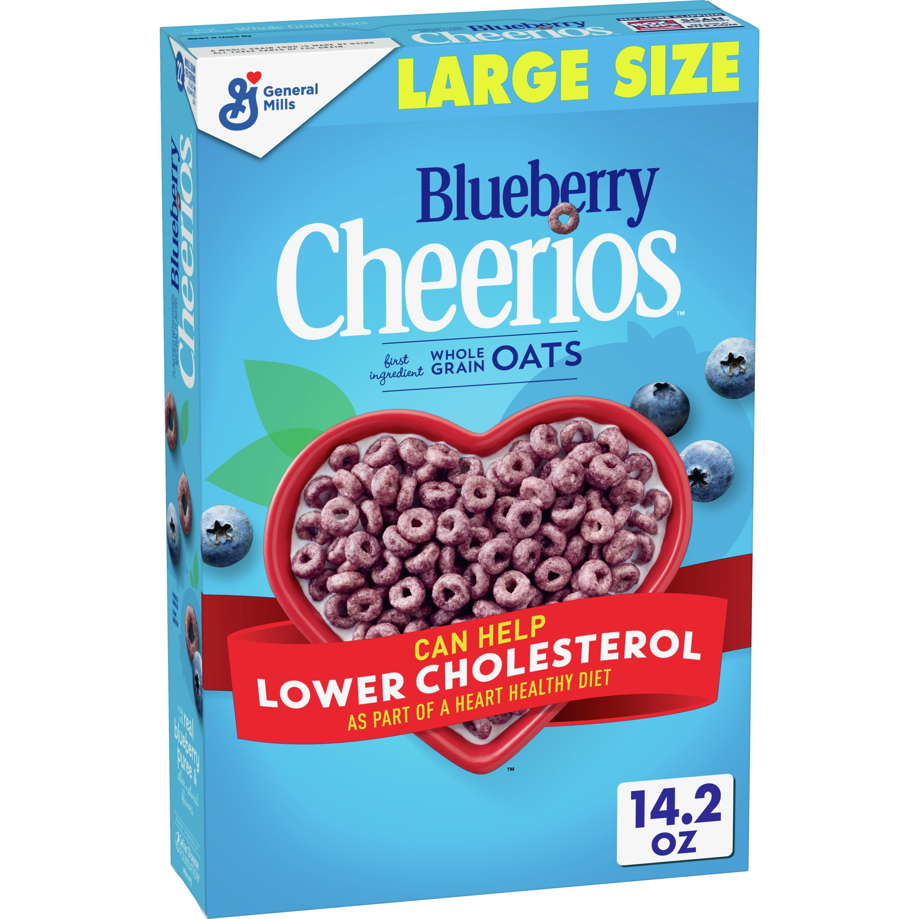 Blueberry Cheerios, Heart Healthy Cereal, Large Size, 14.2 OZ
