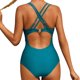 thumbnail image 4 of WILLBEST Trajes de Baño Trajes de Baño Para Mujer Trajes de Baño Fruncidos Monokini Con Cuello En V y Tiras, 4 of 6