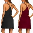 thumbnail image 5 of Ekouaer 2 Pack Nightgowns for Women Sleeveless Nighties Spaghetti Strap Sleepwear Ladies Gown Sexy Racerback Sleep Dress, 5 of 6