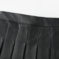thumbnail image 3 of GYRATEDREAM PU Leather Pleated for Girls High Elastic Skirts with Comfy Casual Elastic Waist Pleated Skirts - Black, 11-12 Years, 3 of 8