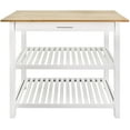 Casual Home Kitchen Island with Solid American Hardwood Top, Natural