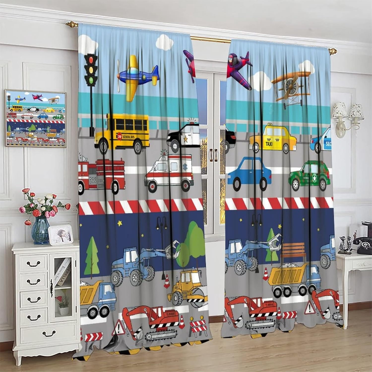 Boys Sports Curtains Sneaker Shoes Cool Colorful Graffiti Bedroom Window Drapes for Teen Kids Printed Living Room Window Treatment Fabric 2 Panels 42Wx45H Inch Decor