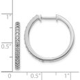 thumbnail image 3 of 14K White Gold Diamond Milgrain Hinged Hoop Earrings (20 X 21) Made In India em4273-036-wa, 3 of 5