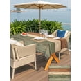 thumbnail image 4 of Outdoor Tablecloth with Umbrella Hole and Zipper, Farmhouse Sage Green Brown Rectangle Table Cloth 60x120 Inch Waterproof Tablecloth, Vintage Wooden Striped Picnic Table Cover for Patio Camping, 4 of 7