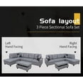thumbnail image 6 of Ainehome Modern Sectional Sofa L-Shape Sectional Fabric Upholstered Couch with Chaise Ottoman Sectional Sleeper Sofa (Right Hand Facing, Neutral Grey), 6 of 7
