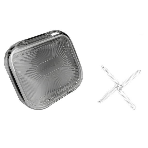 Seitruly Estuche portátil, caja de almacenamiento de tirantes, protector bucal, sello de plástico transparente con soporte de partición para cuidado de los oídos Transparente S